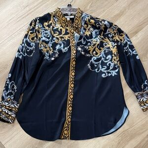 Chico's Black and Gold Tunic Top